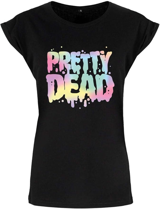 Pretty Dead Pastel Goth Black Ladies T-shirt - Sweet Cokie 