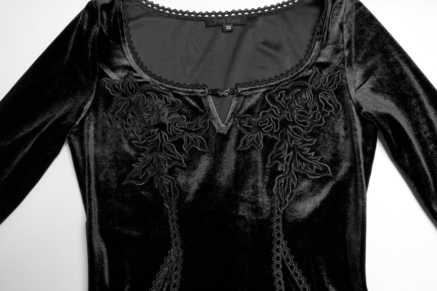 Punk Rave Isolde Velvet Lace Sleeve Dress In Black - Sweet Cokie 