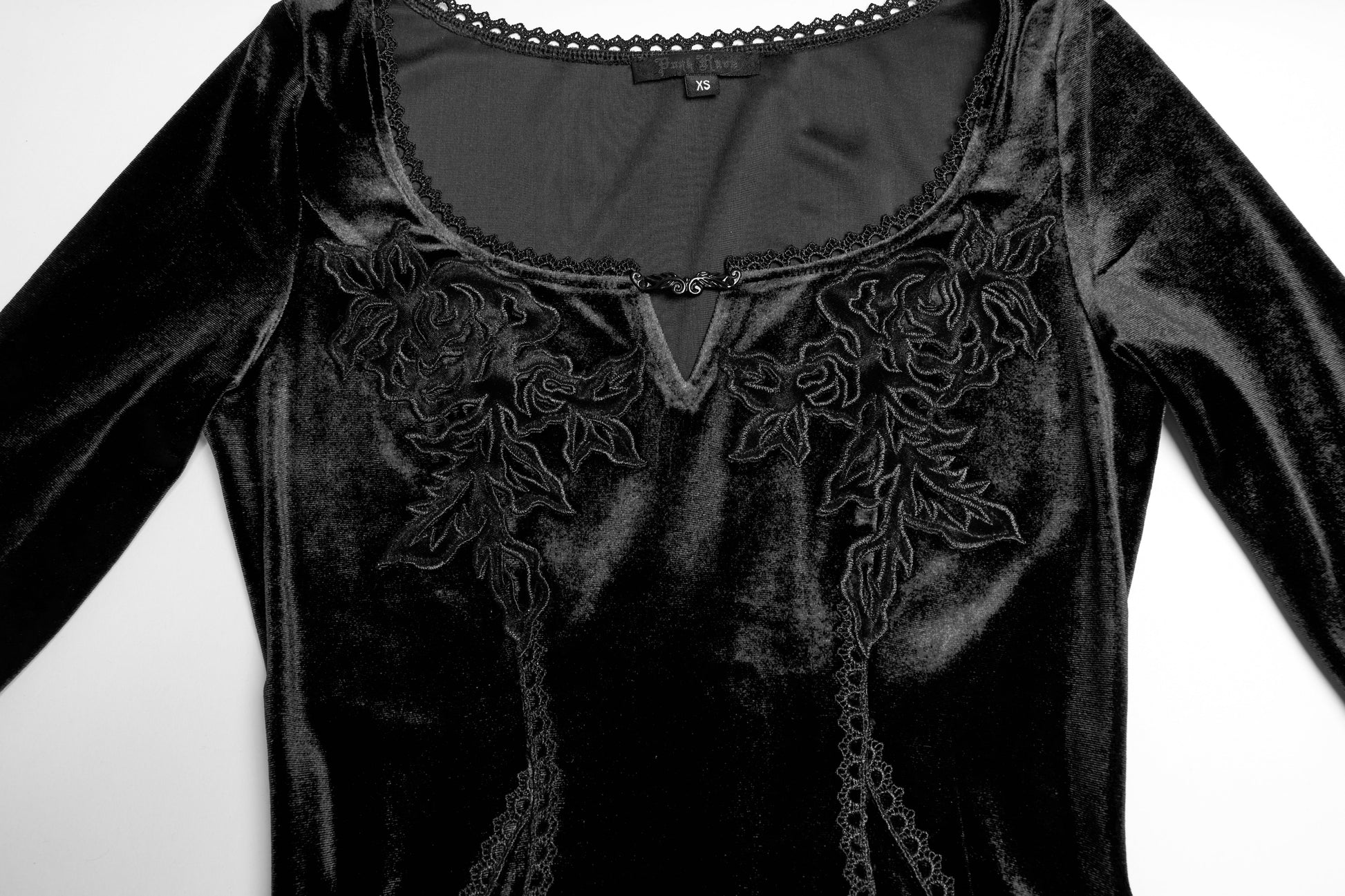 Punk Rave Isolde Velvet Lace Sleeve Dress In Black - Sweet Cokie 