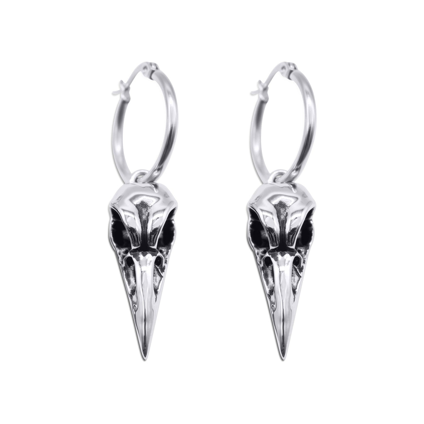 Raven Bird Skull Earrings - Sweet Cokie