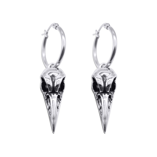 Raven Bird Skull Earrings - Sweet Cokie