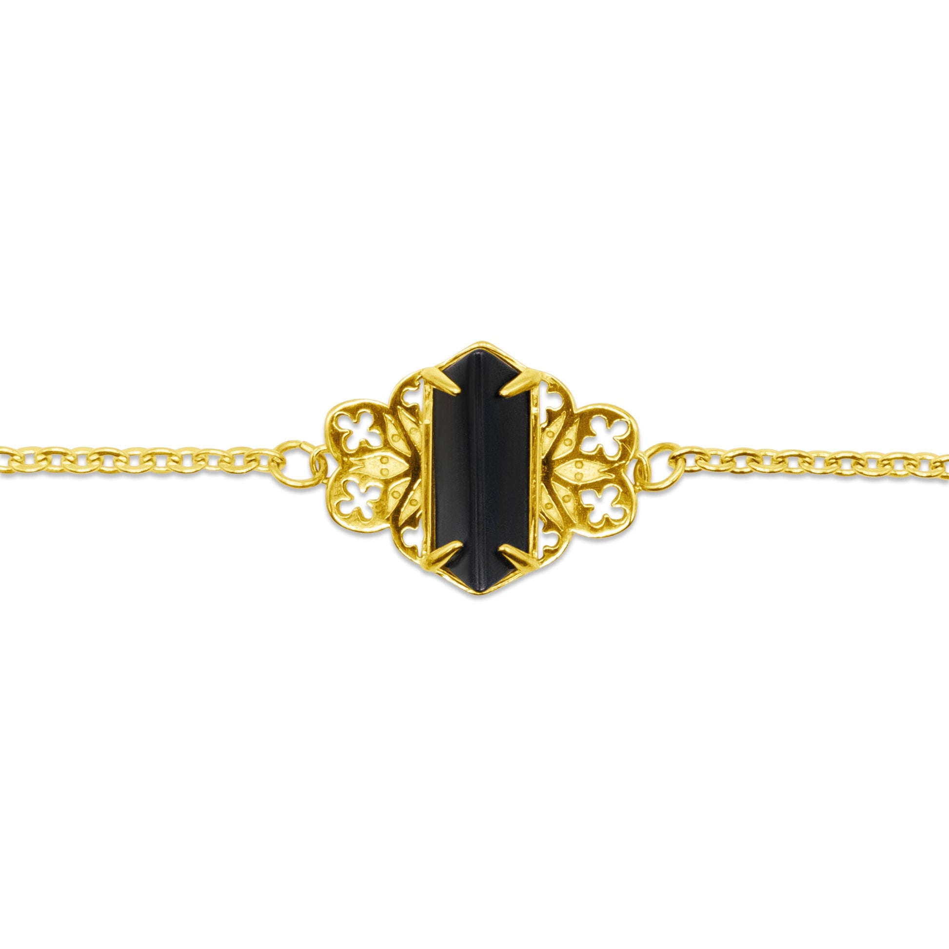 Repent Medieval Black Gemstone Gold Choker Necklace - Sweet Cokie 