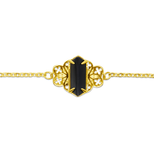 Repent Medieval Black Gemstone Gold Choker Necklace - Sweet Cokie 