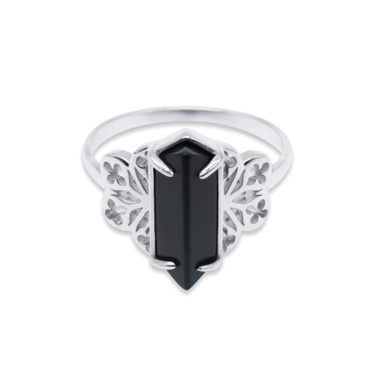 Repent Medieval Black Gemstone Ring - Sweet Cokie 