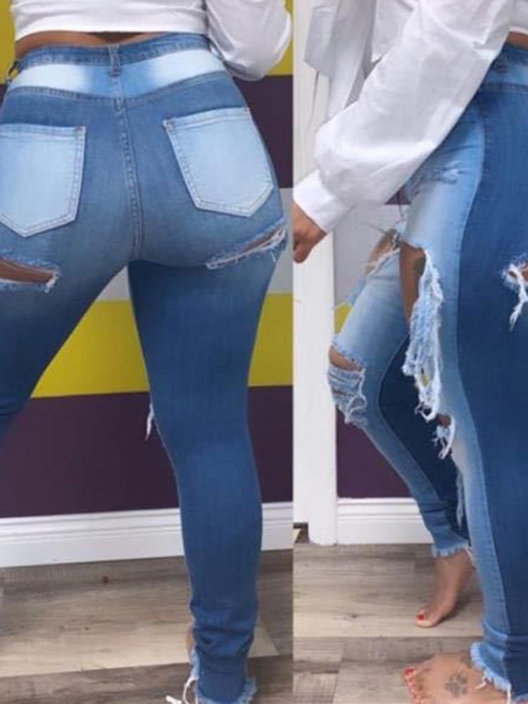 Ripped Skinny Denim Jeans - Sweet Cokie 