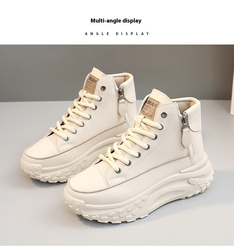 Round Toe Platform Casual Sneakers - Sweet Cokie 