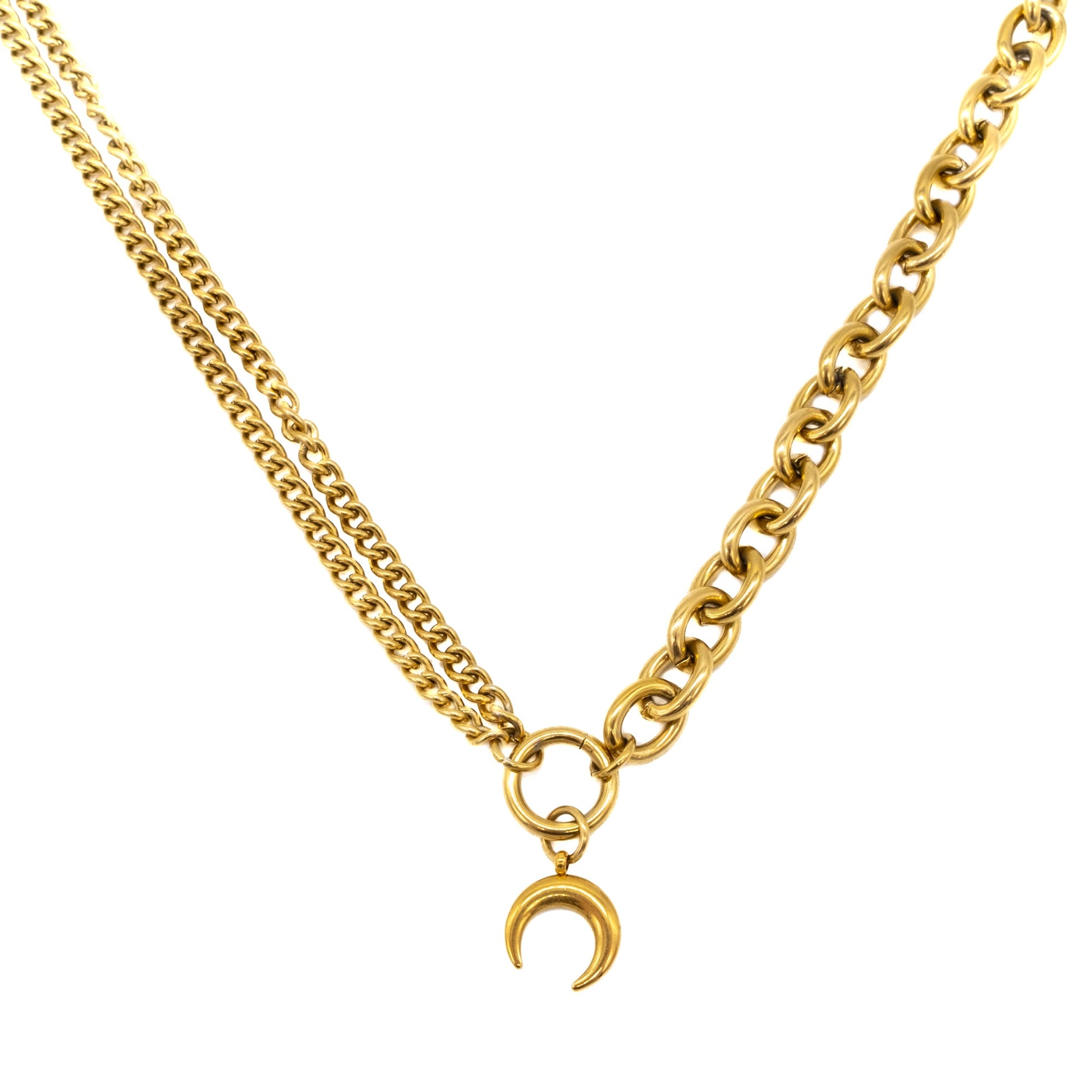 Selene Gold Crescent Moon Necklace - Sweet Cokie 