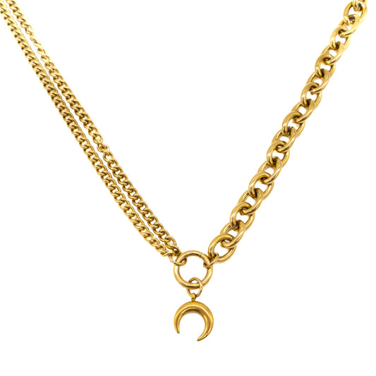 Selene Gold Crescent Moon Necklace - Sweet Cokie 