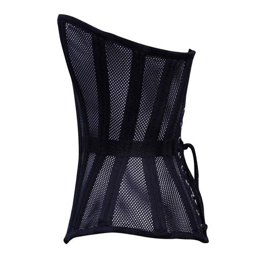 Sexy Ladies Mesh Strapless Front Zip Corset with Wire Boning