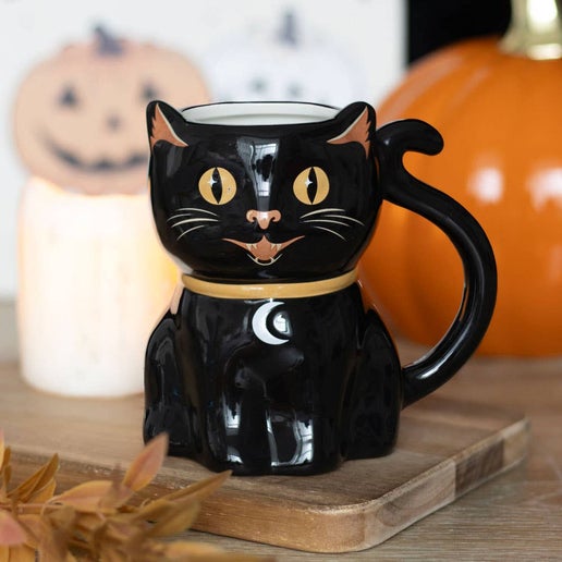 Spooky Black Cat Shaped Mug - Sweet Cokie 