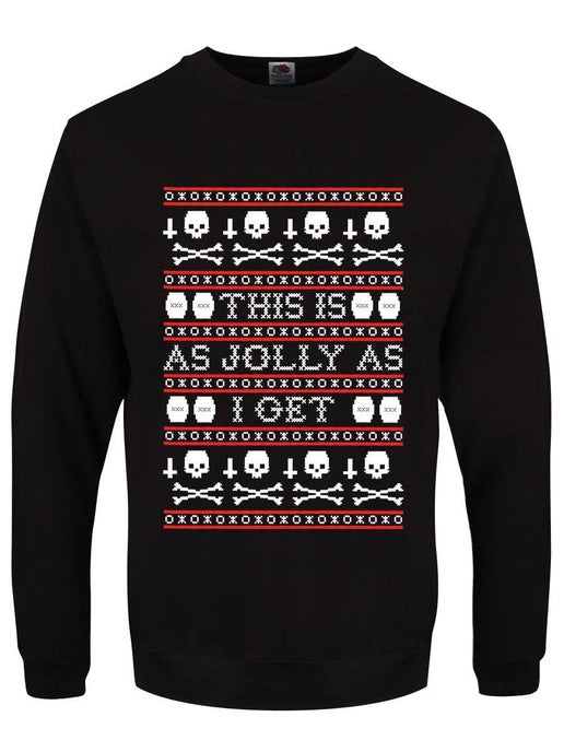 This Is As Jolly As I Get Men's Black Christmas Jumper - Sweet Cokie 