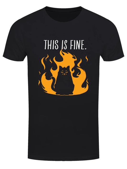 This Is Fine Black T-Shirt - Sweet Cokie 