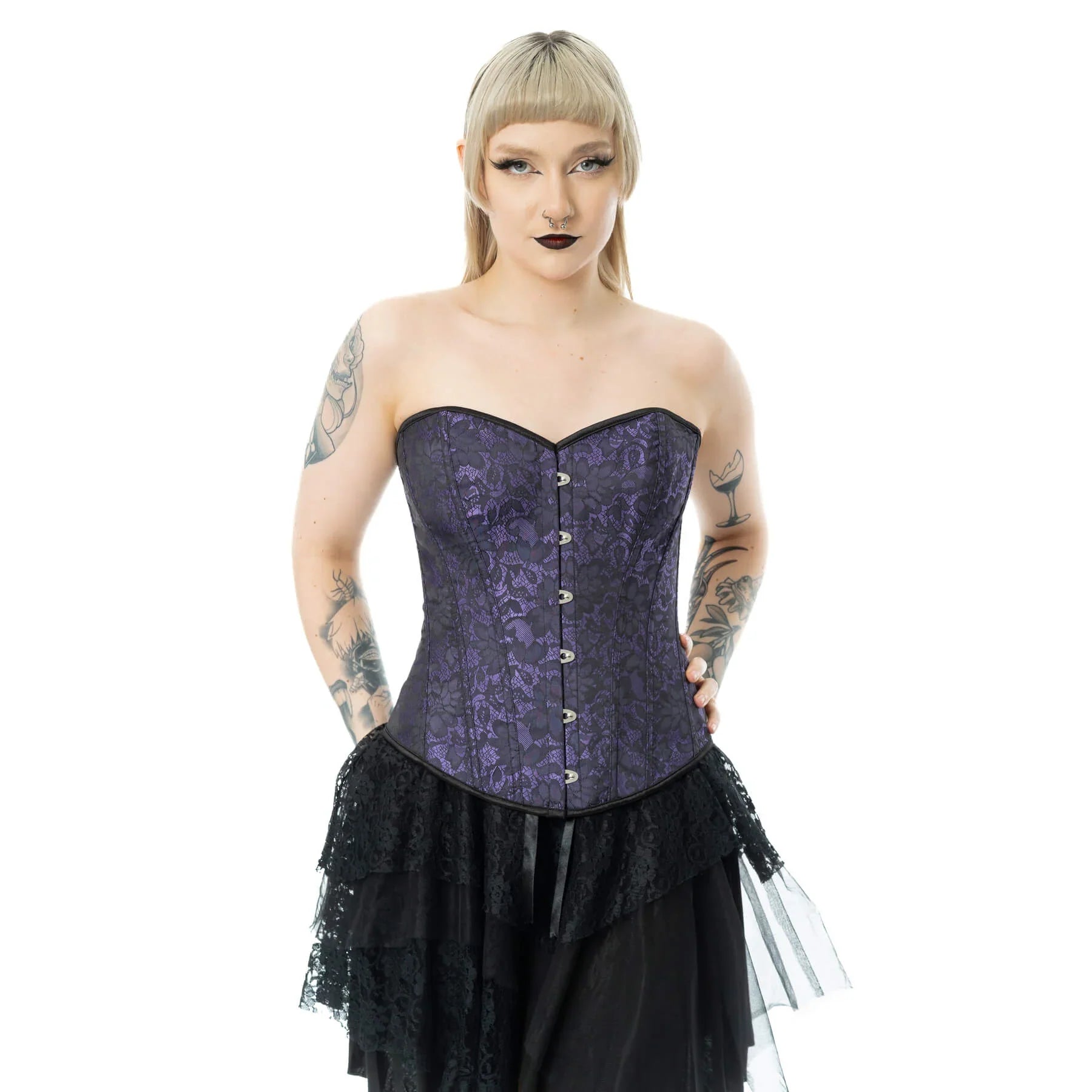 Vixxsin Amethyst Lace Gothic Corset - Sweet Cokie