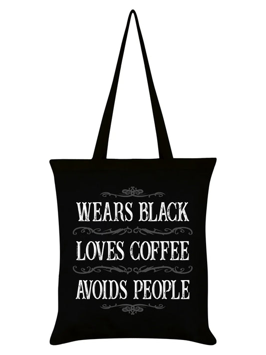 Wears Black Avoids People Black Tote Bag - Sweet Cokie 