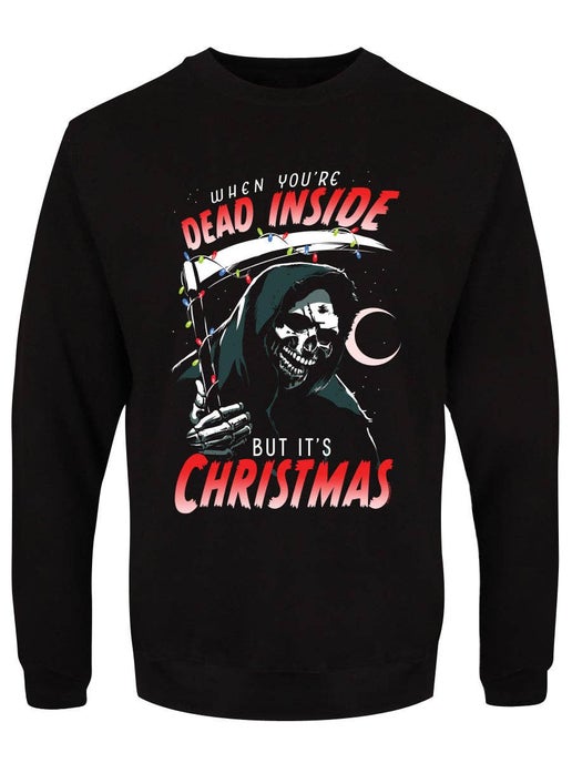 When You're Dead Inside But It's Christmas Men's Black Christmas Jumper - Sweet Cokie 
