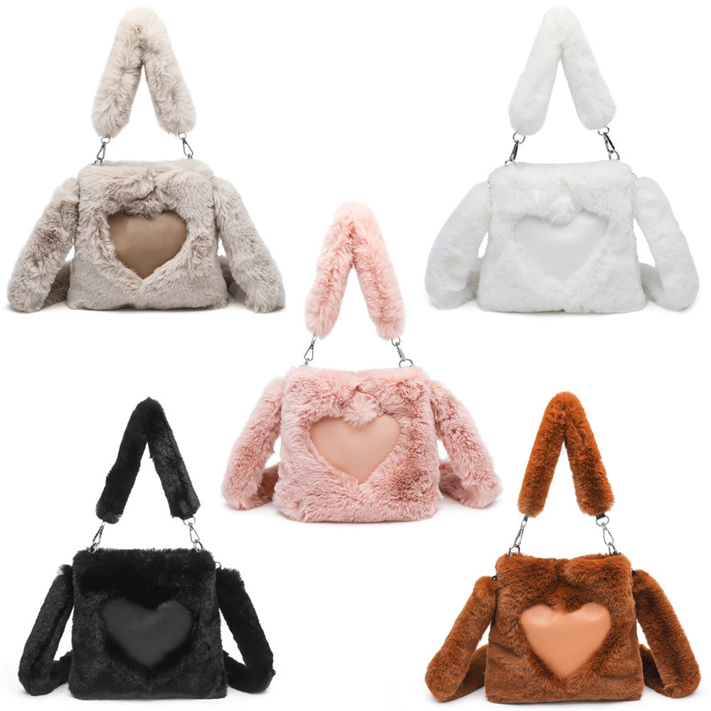 Women Fluffy Shoulder Bag Top-handle Bag - Sweet Cokie 