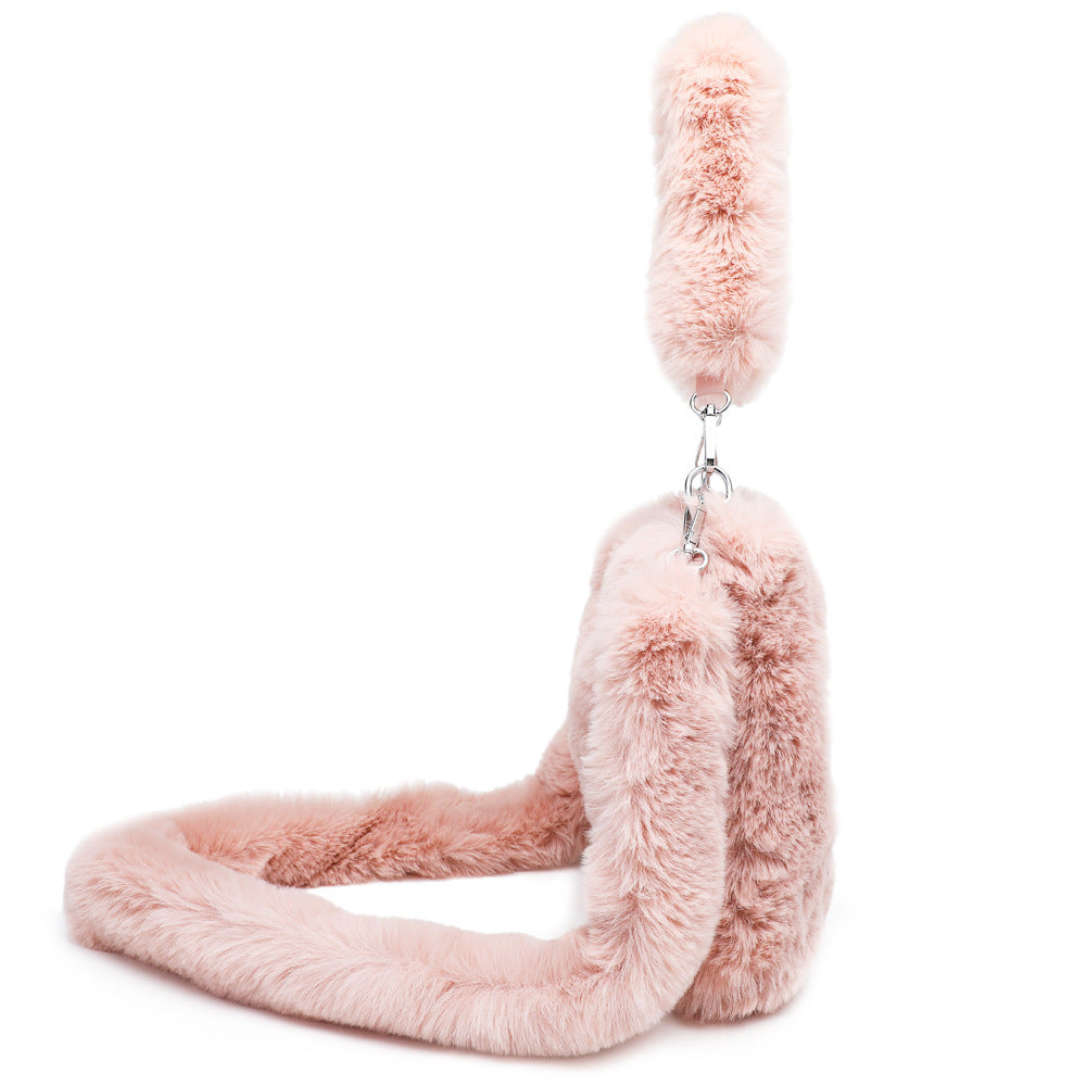 Women Fluffy Shoulder Bag Top-handle Bag - Sweet Cokie 