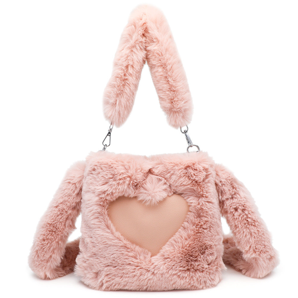 Women Fluffy Shoulder Bag Top-handle Bag - Sweet Cokie 
