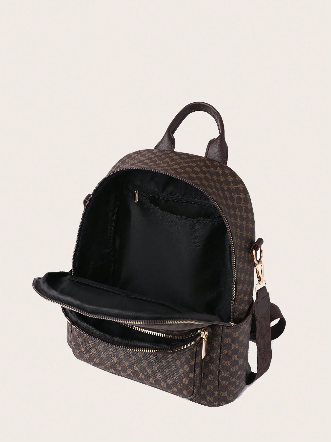 Women's Retro Pu Plaid Backpack, Fashionable And Versatile, Embroidered Travel Shoulder Bag For Students - Sweet Cokie 