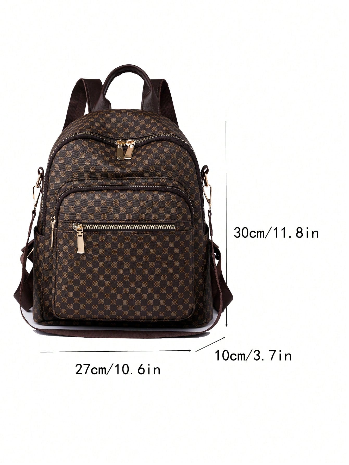Women's Retro Pu Plaid Backpack, Fashionable And Versatile, Embroidered Travel Shoulder Bag For Students - Sweet Cokie 