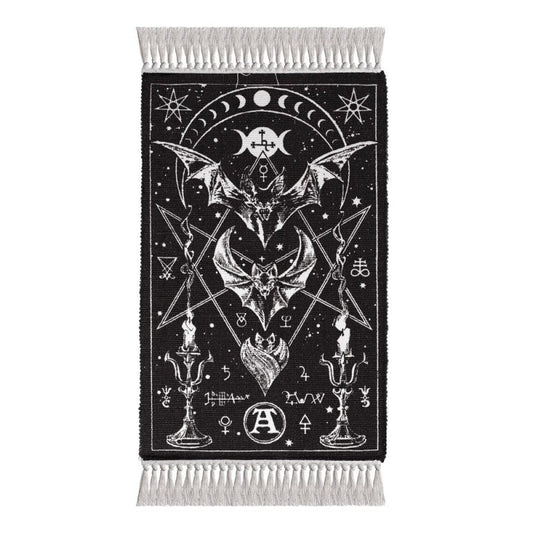 Bat Moon Phase Rug Gothic Cotton Wall Floor Decor